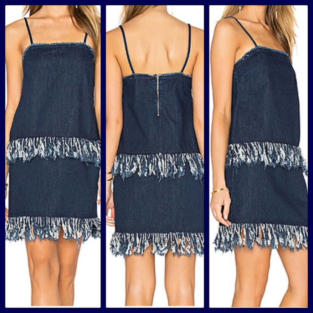 Nicholas Denim Fray Hem Dress Sz 0